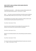 NUR 120 TEST 3 LEGAL & ETHICAL STUDY GUIDE & PRACTICE QUESTIONS 2026&sol;2027