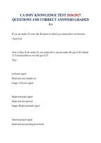 CA DMV KNOWLEDGE TEST 2026&sol;2027 QUESTIONS AND CORRECT ANSWERS GRADED A&plus;
