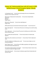 Infantry ALC Marksmanship Exam with all Correct & 100&percnt; Verified Answers &vert;Actual Complete Update &vert;Already Graded A&plus;