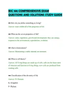 BSC 108 COMPREHENSIVE EXAM&NewLine;QUESTIONS AND SOLUTIONS STUDY GUIDE&NewLine;