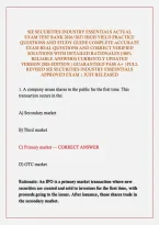 SIE SECURITIES INDUSTRY ESSENTIALS ACTUAL&NewLine;EXAM TEST BANK 2026&sol;2027 HIGH YIELD PRACTICE QUESTIONS AND STUDY GUIDE COMPLETE ACCURATE EXAM REAL QUESTIONS AND CORRECT VERIFIED SOLUTIONS WITH DETAILED RATIONALES &lpar;100&percnt; RELIABLE ANSWERS&rpar; CURRENTLY UPDATED&NewLine;VERS