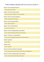 NAPLEX Diabetes Questions with Correct Answers &lpar;Grade A&plus;&rpar;