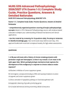 NURS 5315 Advanced Pathophysiology 2026&sol;2027 UTA Exams 1&ndash;5 &vert; Complete Study Guide&comma; Practice Questions&comma; Answers & Detailed Rationales