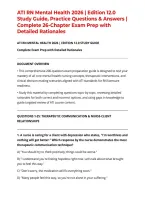 ATI RN Mental Health 2026 &vert; Edition 12&period;0 Study Guide&comma; Practice Questions & Answers &vert; Complete 26-Chapter Exam Prep with Detailed Rationales
