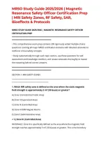 MRSO Study Guide 2026&sol;2027&vert; Magnetic Resonance Safety Officer Certification Prep &vert; MRI Safety Zones&comma; RF Safety&comma; SAR&comma; Bioeffects & Protocols