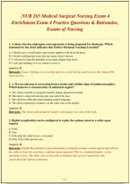 NUR 265 Medical Surgical Nursing Exam 4&NewLine;Enrichment Exam 4 Practice Questions & Rationales&comma;&NewLine;Exams of Nursing