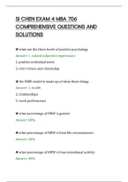 SI CHEN EXAM 4 MBA 706&NewLine;COMPREHENSIVE QUESTIONS AND&NewLine;SOLUTIONS&NewLine;