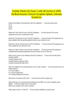 Combat Medic ALC Exam 1 with all Correct & 100&percnt; Verified Answers &vert;Actual Complete Update &vert;Already Graded A&plus;