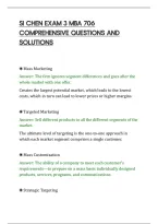 SI CHEN EXAM 3 MBA 706&NewLine;COMPREHENSIVE QUESTIONS AND&NewLine;SOLUTIONS