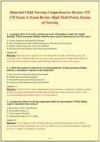 Maternal Child Nursing Comprehensive Review &lpar;NU&NewLine;170 Exam 3&rpar; Exam Review High Yield Practi&comma; Exams&NewLine;of Nursing