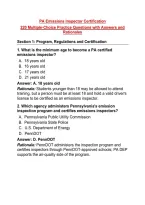 PA Emissions Inspector Certification&NewLine;220 Multiple-Choice Practice Questions with Answers and Rationales&NewLine;