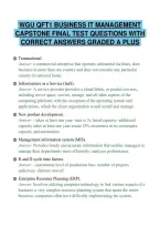 WGU QFT1 BUSINESS-IT MANAGEMENT CAPSTONE FINAL TEST 2026 QUESTIONS WITH CORRECT