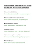 BURNS PEDIATRIC PRIMARY CARE 7TH EDITION&NewLine;EXAM SCRIPT WITH ACCURATE ANSWERS