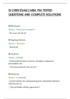 SI CHEN EXAM 2 MBA 706 TESTED&NewLine;QUESTIONS AND COMPLETE SOLUTIONS&NewLine;