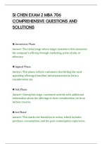 SI CHEN EXAM 2 MBA 706&NewLine;COMPREHENSIVE QUESTIONS AND&NewLine;SOLUTIONS