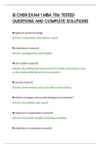 SI CHEN EXAM 1 MBA 706 TESTED&NewLine;QUESTIONS AND COMPLETE SOLUTIONS