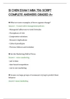 SI CHEN EXAM 1 MBA 706 SCRIPT&NewLine;COMPLETE ANSWERS GRADED A&plus;
