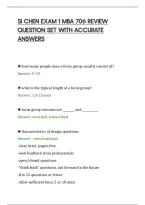 SI CHEN EXAM 1 MBA 706 REVIEW&NewLine;QUESTION SET WITH ACCURATE&NewLine;ANSWERS