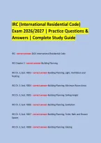  &NewLine;IRC &lpar;International Residential Code&rpar; &NewLine;Exam 2026&sol;2027 &vert; Practice Questions & Answers &vert; Complete Study Guide &NewLine; &NewLine;