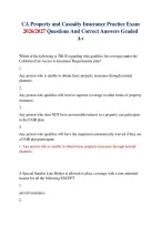 CA Property and Casualty Insurance Practice Exam 2026&sol;2027 Questions And Correct Answers Graded A&plus;&NewLine;&NewLine;