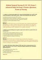 Medical Surgical Nursing II &lpar;NU 185&rpar; Exam 3&NewLine;Advanced Study Set Exam 3 Practice Questions&comma;&NewLine;Exams of Nursing