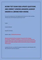 NCSBN TEST EXAM 2026 UPDATE QUESTIONS&NewLine;AND C0RRECT VERIFIED ANSWERS ALREADY&NewLine;GRADED A&plus; &lpar;BRAND NEW VISION&rpar;