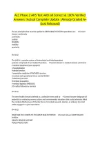 ALC Phase 2 AHS Test with all Correct & 100&percnt; Verified Answers &vert;Actual Complete Update &vert;Already Graded A&plus; &lpar;Just Released&rpar;