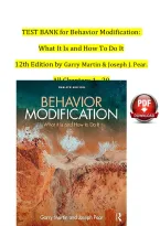 Test Bank for Behavior Modification&colon; What It Is and How to Do It&comma; 11th Edition by Garry Martin & Joseph J&period; Pear &ndash; All Chapters 1&ndash;29 &lpar;Complete Question Bank with Verified Answers