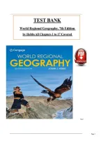 Test Bank for World Regional Geography&comma; 7th Edition by Joseph Hobbs All Chapters &NewLine;Complete Guide Latest Verified A&plus;