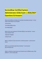 ServiceNow Certified System &NewLine;Administrator &lpar;CSA&rpar; Exam &vert; 2026&sol;2027 Questions & Answers &NewLine;