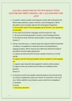 UCLA LING 1 NEWEST PRACTICE TEST WITH RECENTLY TESTED &NewLine;QUESTIONS AND CORRECT ANSWERS &sol; LING 1 UCLA EXAM PREP GUIDE &NewLine;LATEST