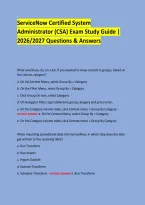 ServiceNow Certified System &NewLine;Administrator &lpar;CSA&rpar; Exam Study Guide &vert; 2026&sol;2027 Questions & Answers &NewLine;  &NewLine;