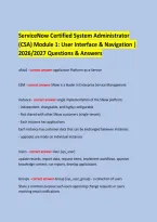 &NewLine;ServiceNow Certified System Administrator &NewLine;&lpar;CSA&rpar; Module 1&colon; User Interface & Navigation &vert; 2026&sol;2027 Questions & Answers &NewLine; &NewLine;