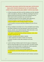 AMBULATORY CARE NURSE CERTIFICATION EXAM ANCC CERTIFICATION &NewLine;EXAM LATEST UPDATED VERSION ACTUAL TEST QUESTIONS AND &NewLine;CORRECT DETAILED ANSWERS &lpar;100&percnt; CORRECT VERIFIED SOLUTIONS&rpar; 