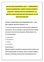 NUR 2356 MULTIDIMENSIONAL CARE I &mdash; COMPREHENSIVE&NewLine;PRACTICE EXAMINATION &vert; NEWEST UPDATED CURRENTLY&NewLine;EVALUATED - ORIGINAL PRACTICE EXAMINATION &vert; 210&NewLine;MULTIPLE-CHOICE QUESTIONS WITH RATIONALES&vert; ACTUAL&NewLine;NURS 2356 EXAM 2026