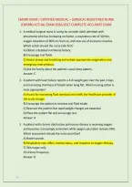 CMSRN EXAM &sol; CERTIFIED MEDICAL &ndash; SURGICAL REGISTERED NURSE &NewLine;&lpar;CMSRN&rpar; ACTUAL EXAM 2026&sol;2027 COMPLETE ACCURATE EXAM
