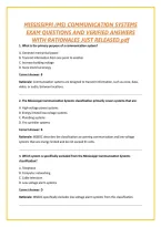 MISSISSIPPI &lpar;MS&rpar; COMMUNICATION SYSTEMS EXAM QUESTIONS AND VERIFIED ANSWERS WITH RATIONALES JUST RELEASED&period;pdf