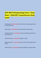 &NewLine; &NewLine;NUR 2063 Pathophysiology Exam 1 Cheat &NewLine;Sheet &vert; 2026&sol;2027 Comprehensive Study Guide &NewLine; &NewLine;
