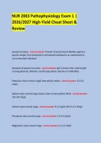 NUR 2063 Pathophysiology Exam 1 &vert; &NewLine;2026&sol;2027 High-Yield Cheat Sheet & Review &NewLine; &NewLine; &NewLine; &NewLine;
