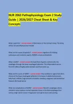 NUR 2063 Pathophysiology Exam 2 Study &NewLine;Guide &vert; 2026&sol;2027 Cheat Sheet & Key Concepts &NewLine; &NewLine;