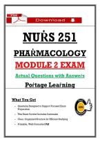 NUṘS 251 &NewLine;PHAṘMACOLOGY &NewLine;MODULE 2 EXAM  &NewLine;Actual Questions with Answeṙs  &NewLine;Poṙtage Leaṙning 