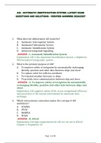AIS - AUTOMATIC IDENTIFICATION SYSTEM &vert; LATEST EXAM QUESTIONS AND SOLUTIONS - VERIFIED ANSWERS 2026&sol;2027&NewLine;&NewLine;&NewLine;&NewLine;