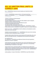 ASL 101 WRITTEN FINAL UNITS 1-5 CORRECT 100&percnt;