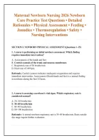 Maternal Newborn Nursing 2026 Newborn Care Practice Test Questions &bull; Detailed Rationales &bull; Physical Assessment &bull; Feeding &bull; Jaundice &bull; Thermoregulation &bull; Safety &bull; Nursing Interventions