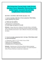 2026 Postpartum Nursing Study Guide Practice &NewLine;Questions Answer Rationales Maternal Recovery &NewLine;Lochia Fundus Assessment Breastfeeding &NewLine;Complications Patient Education