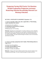 Postpartum Nursing 2026 Practice Test Questions &NewLine;Detailed Explanations Postpartum Assessment &NewLine;Hemorrhage Infection Breastfeeding Maternal Care &NewLine;Discharge Education 