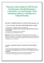 Maternity Labor & Delivery 2026 Practice &NewLine;Test Questions &bull; Detailed Rationales &bull; &NewLine;Contractions &bull; Cervical Changes &bull; Fetal &NewLine;Assessment &bull; Delivery &bull; Nursing Care &bull; &NewLine;Clinical Priorities