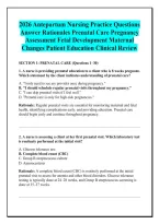 2026 Antepartum Nursing Practice Questions &NewLine;Answer Rationales Prenatal Care Pregnancy &NewLine;Assessment Fetal Development Maternal &NewLine;Changes Patient Education Clinical Review 