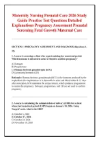 Maternity Nursing Prenatal Care 2026 Study &NewLine;Guide Practice Test Questions Detailed &NewLine;Explanations Pregnancy Assessment Prenatal &NewLine;Screening Fetal Growth Maternal Care 