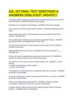 ASL 101 FINAL TEST QUESTIONS & ANSWERS 2026LATEST UPDATE&excl;&excl;&excl;